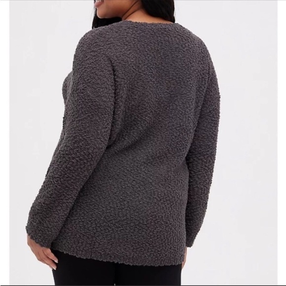torrid Love Graphic Boucle Knit Pullover Sweater Grey - Picture 5 of 16